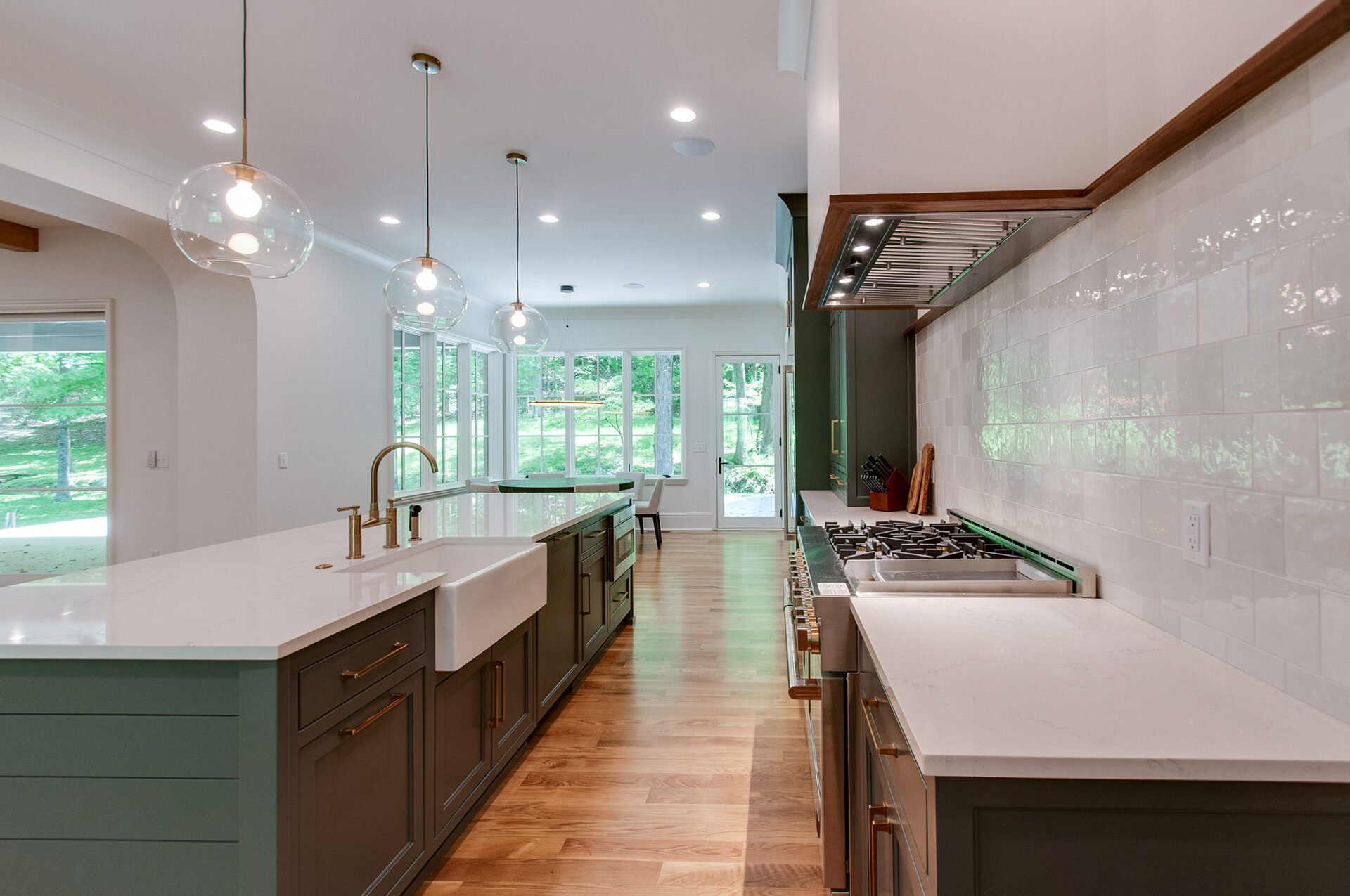 Gold and green luxury kitchen improvement in Nashville, TN