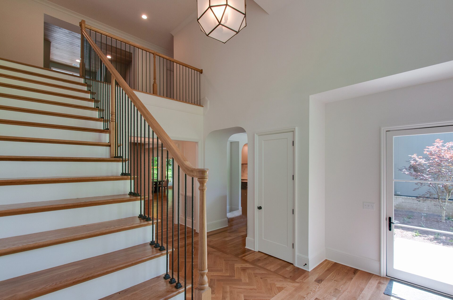 Wooden staircase for a custom built home in Nashville