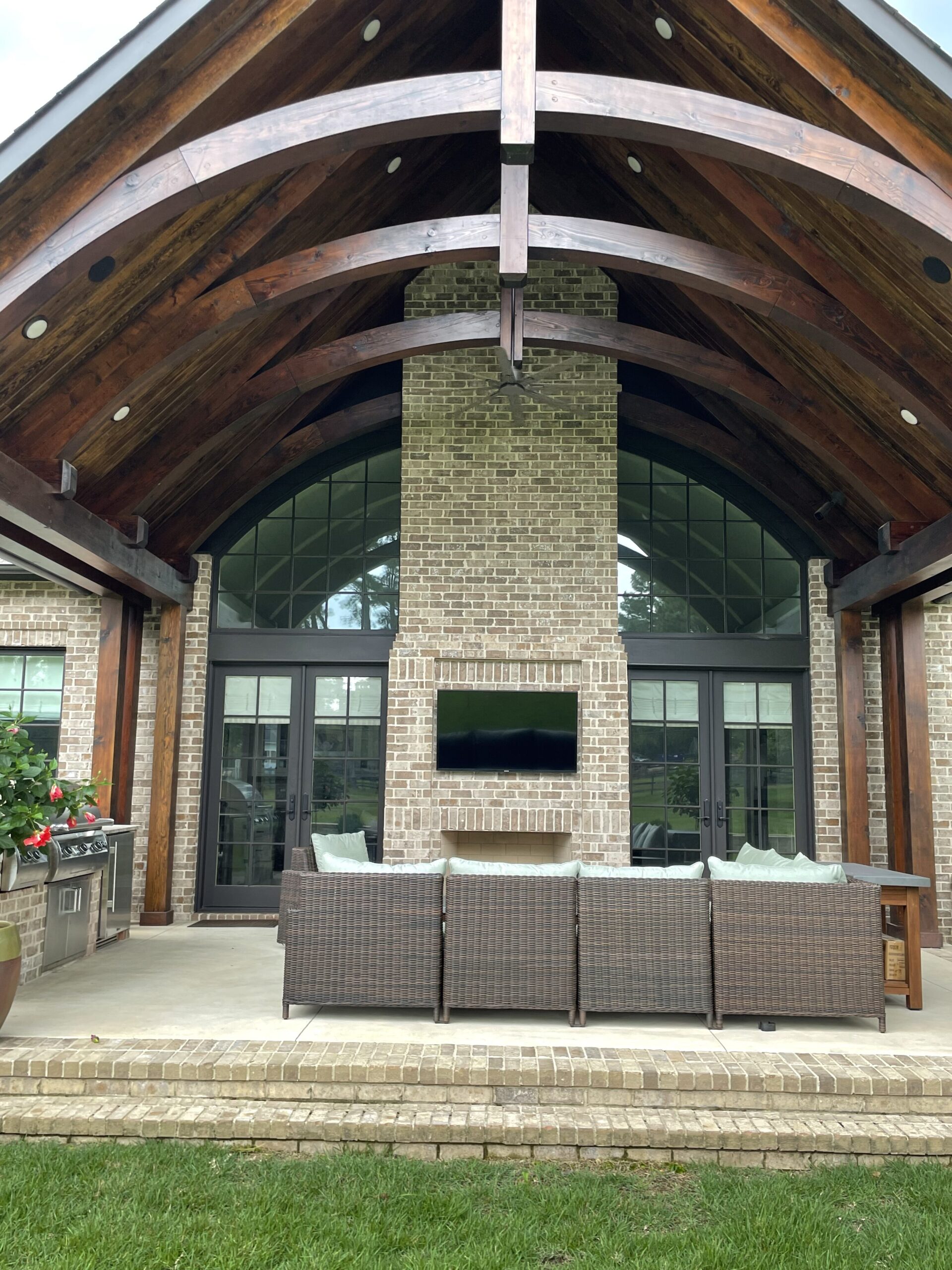 Close up view of a back patio Home Improvement of a Custom Built Home in Franklin from a Brentwood Home Builder